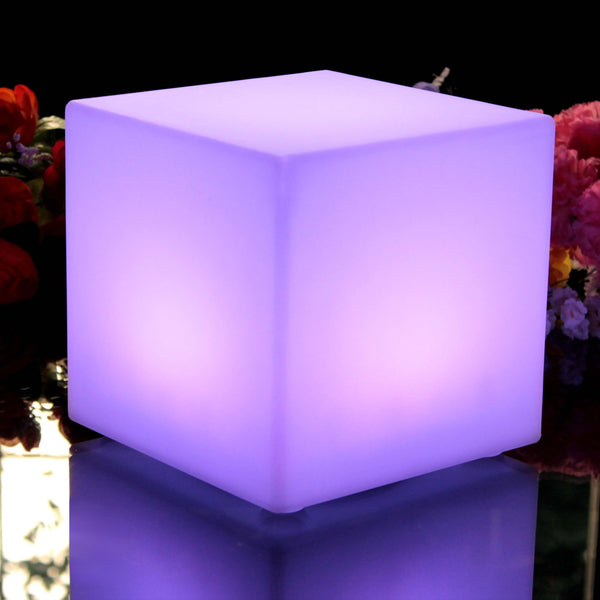 Light Up LED Cube 20cm, Cordless RGB Table Lamp with Remote – PK
