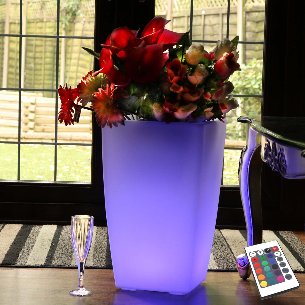 Vase à fleurs LED Pot de plantes, grand vase sur pied de 75 cm