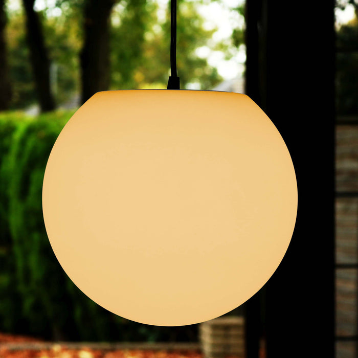 Modern Hanging Pendant Lamp, 30cm Sphere with Warm White E27 Bulb