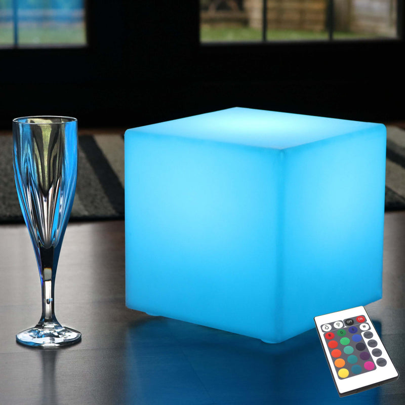 Light Up LED Cube 20cm, Cordless RGB Table Lamp with Remote – PK Green USA