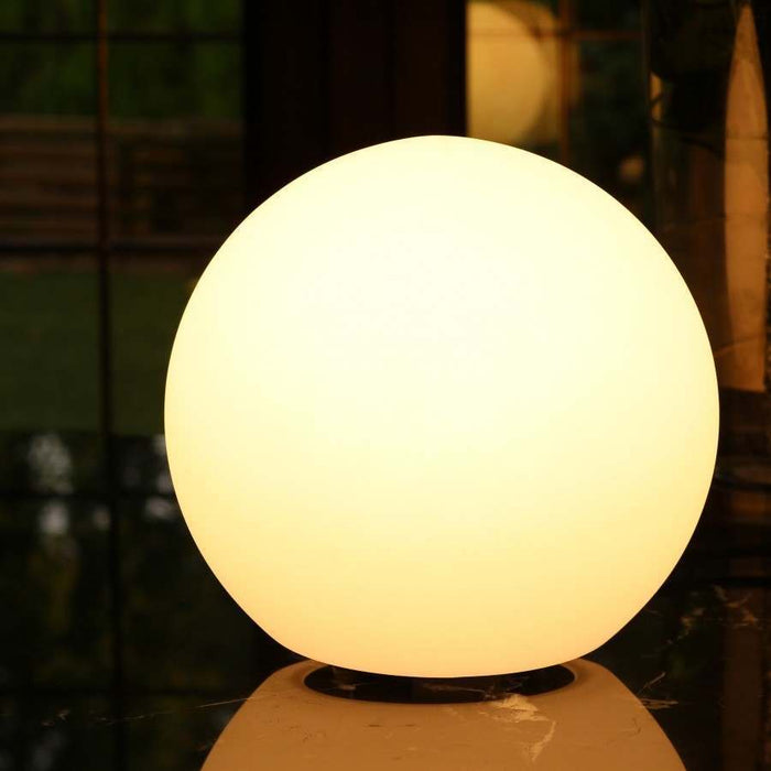 Modern Round Bedside Table Lamp, 20cm Ball, Warm White LED Light