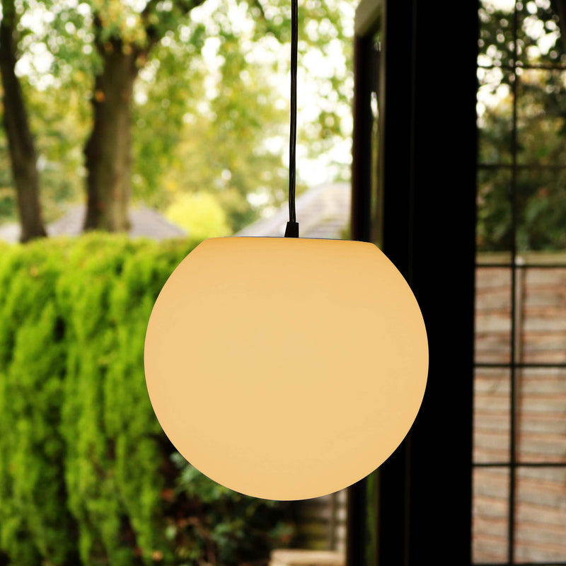 Modern Hanging Pendant Lamp, 30cm Sphere with Warm White E27 Bulb