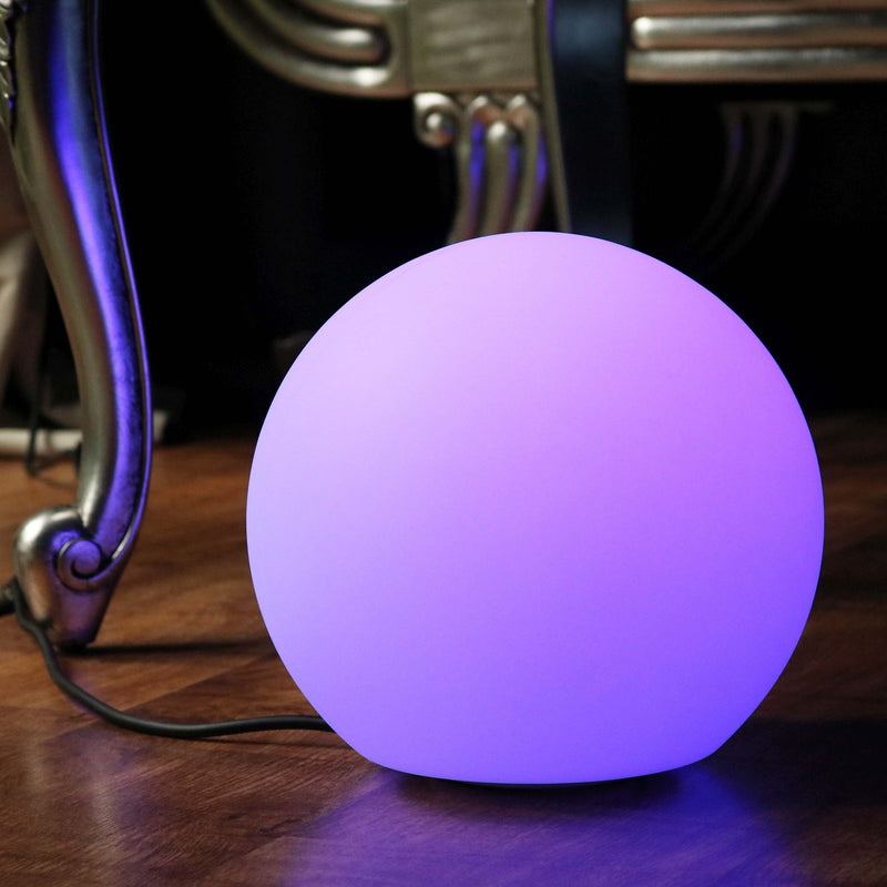 Bedside Lamp, Mains Powered, 20cm Multicolor LED Ball with Remote