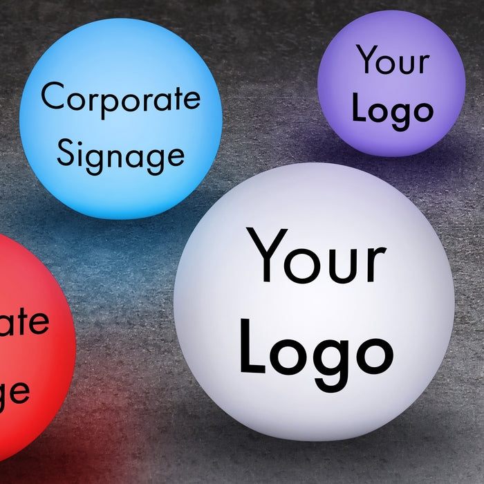 Countertop Signs for Conventions, Light Up Boxes, Awards Night Ideas for Business Events, Event Signage Idea, LED Color Changing Centerpiece Lamp Orb