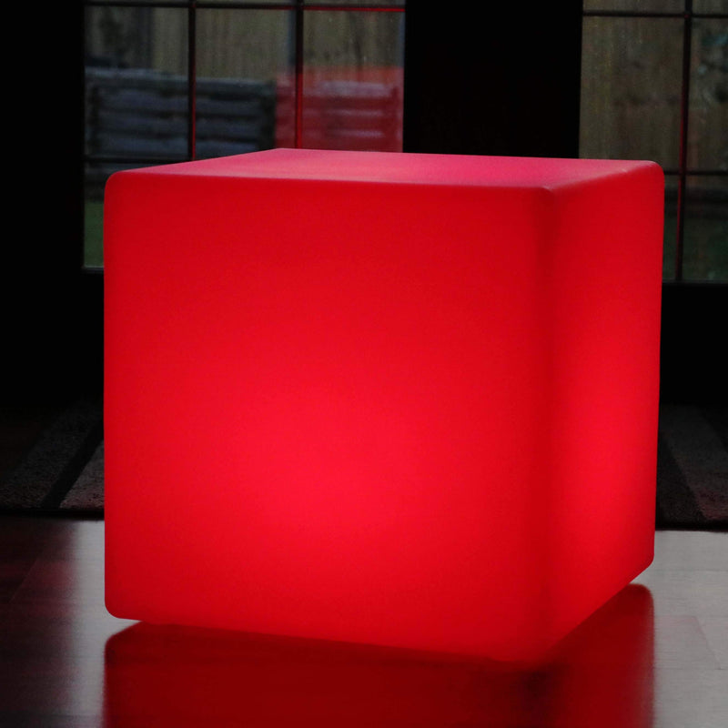 Outdoor LED Cube R Green PK Lamp, 50 Table, Garden USA Wireless cm Stool Floor – Seat