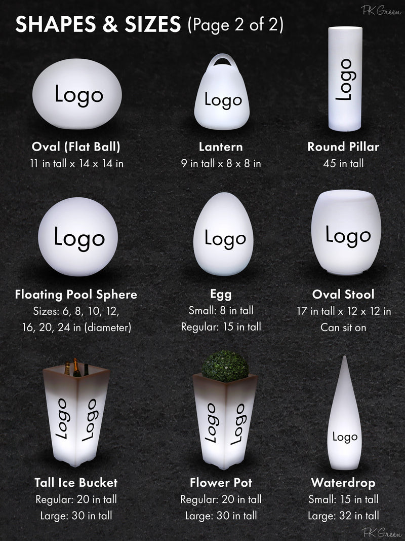 Personalized Branded LED Floor Standing Lamp, Backlit Free Standing Sign Light Box, Sphere