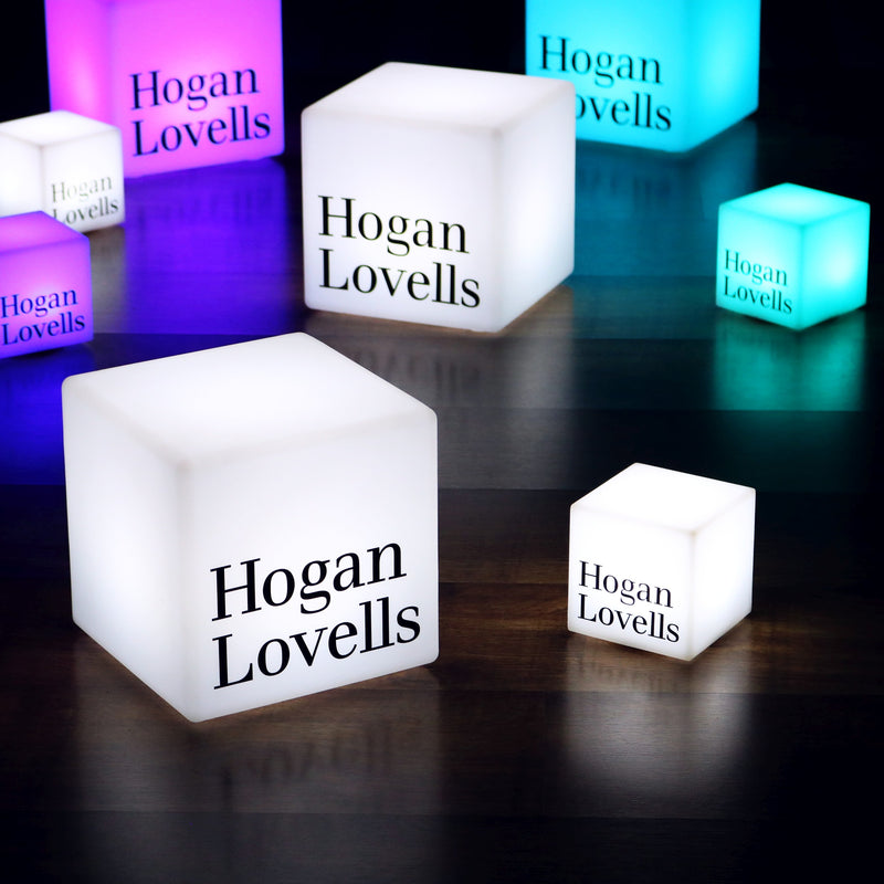 Personalized Light Box with Logo, Cordless LED Illuminated Block Display  Sign Table Lamp, Cube