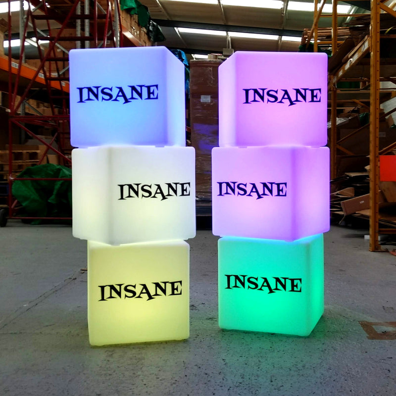 Customized LED Seat Stool, Large Cube Light Box Sign with Logo, Person – PK  Green USA